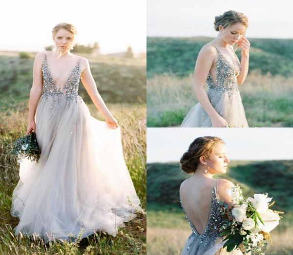 

new berta country prom dresses 2019 bling sequins beaded summer holiday formal long evening gowns low back tulle silver recept6155774, Black