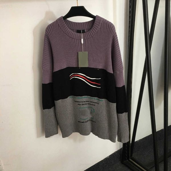 

designer women clothing girl sweater chest logo letter print knitted pullover  logo wool blend knit shirt july30, White;black