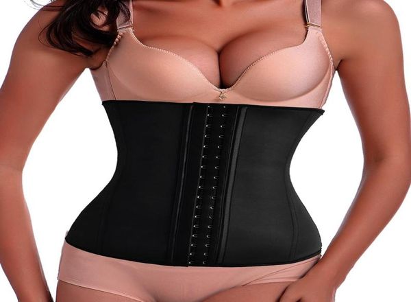 

wholewomen sport latex waist cincher girdle corset faja colombiana shapewear body shaper control trainer1915160, Black;white