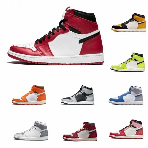 

1 basketball shoes 1s red chicago made old black mocha obsidian shadow gray sports size 36-47 w4ic#