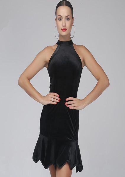 

black green adultgirl latin dance dress salsa tango chacha ballroom competition dance dress flower printed sleeveless velvet4862640, Black;red