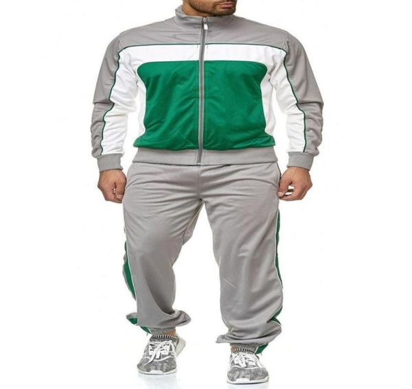 

tracksuits for men 2020 autumn jaclet joggers long sleeve sweatsuits male sport active striped pattern casual fashion clothing 29117395, Gray