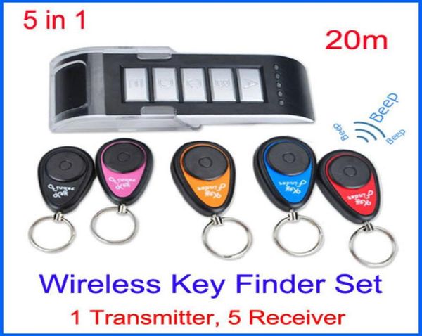 

wireless key finder set anti lost alarm rf wireless electronic finder locator key chain 1 transmitter 5 receivers5348072