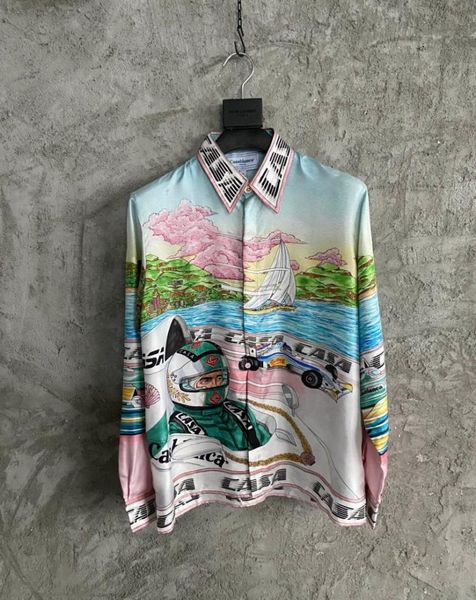 

2022 spring new fashion mens designer beautiful printing shirts us size shirts mens designer long sleeve shirts6931722, White;black