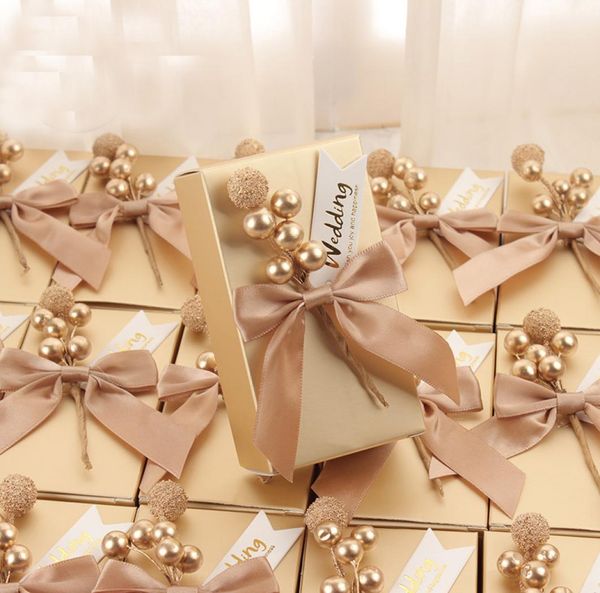 

custom name gold square wedding favor box chocolate holders party candy boxes bridal shower baby birthday festival package wholesa5046307