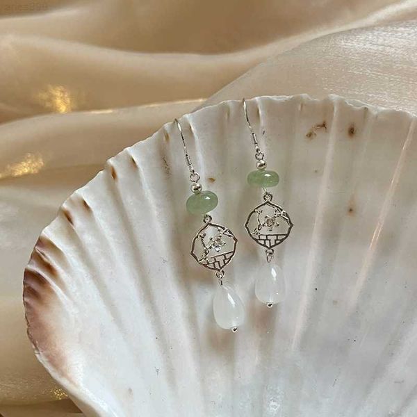 

niche designer retro 2023 new long style gentle high-grade ear studs drop pendant antique earrings, Golden