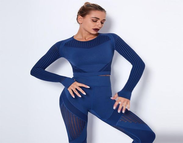 

salspor women crop seamless hollow out breathable yoga long sleeve sports running quick dry slim fit workout gym shirts2997800, White;red