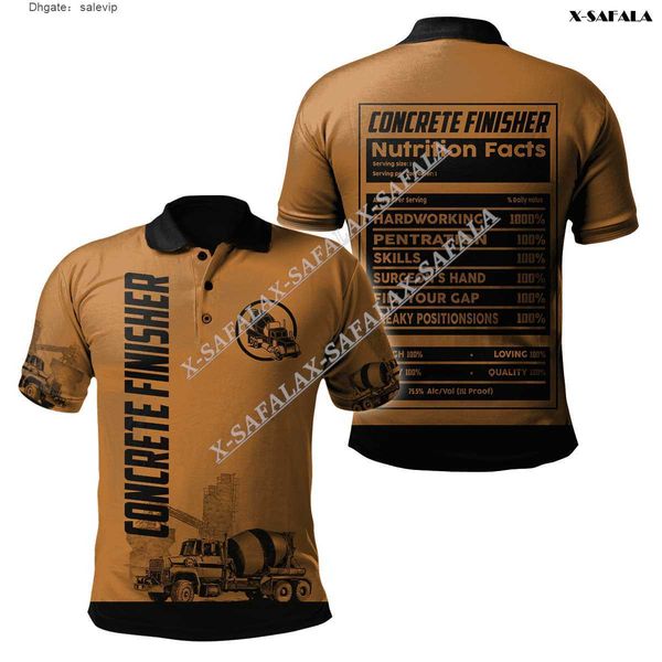 

poured concrete job 3d full print men polo shirt collar short sleeve street wear casual tee business party sporty, White;black