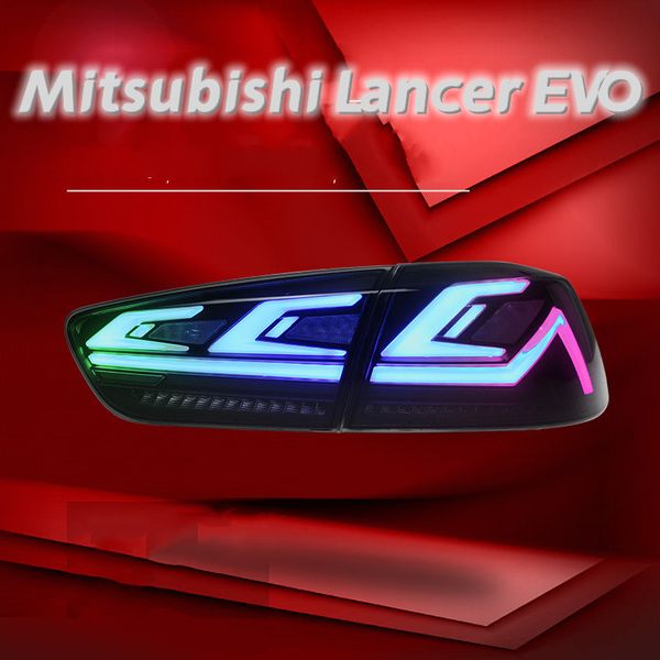 

led brake taillight for mitsubishi lancer evo rgb reverse highlight taillights assembly turn signal street lights