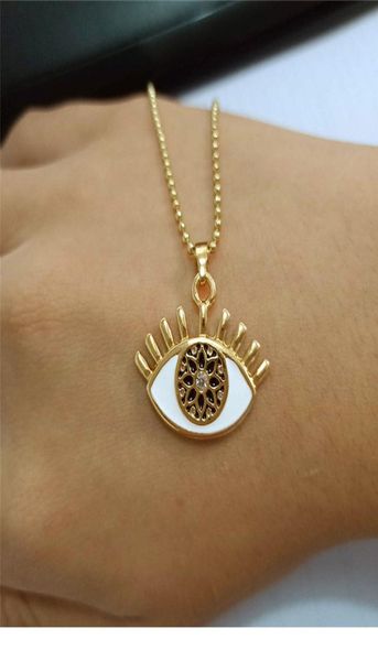 

gold color eye necklace for women long chain crystal turkish eye pendant necklaces trendy rhinestone collier choker jewelry t4636967970, Silver