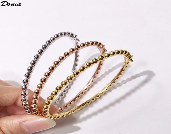 

donia jewelry tri color electroplating exaggerated micro inlay lucky pearl copper bracelet personalized fashion designer bracelet 9488280, Black
