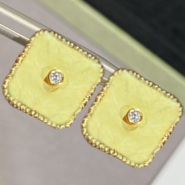 

ladies gold earrings chic charm stud luxury designer 18k gold plated diamond earrdrops classic classy party jewelry gift with box, Golden