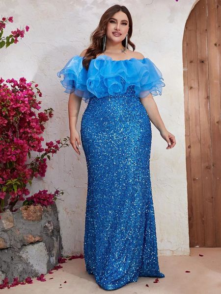 

2023 plus size arabic aso ebi luxurious mermaid prom dresses shiny blue beaded crystals evening formal party second reception birthday engag, Black