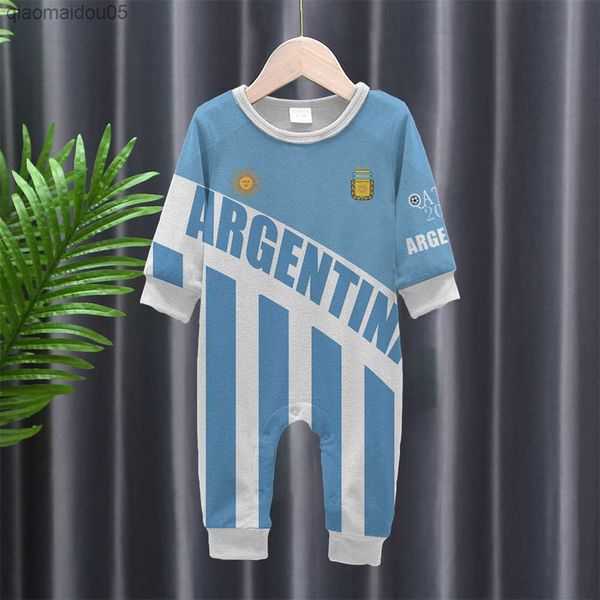 

argentina football onesie 0-24m baby clothing football fans behind custom name and numbers gifts for newborn unique crlwear l230712, Blue