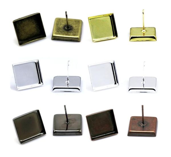 

beadsnice stud earring base earring bezel with square bezel setting for your jewelry making earring components whole id 322291451320, Slivery;crystal