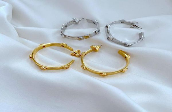 

hoop huggie real 18k gold plated pearl rhinestone send brand designer letters full crystal heart earring hook earrings28933679038350, Golden;silver