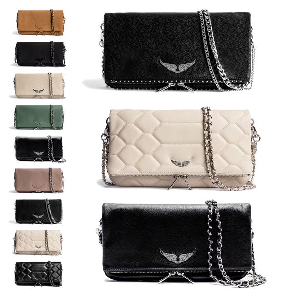 

7a quality pochette rock swing your wings bags mens totes handbag womens classic shoulder designer bag luxurys zadig voltaire genuine leathe