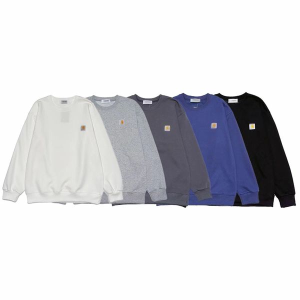

crew-neck hoodie carhar new release x quantity color matching sweatshirts relaxednorth america brand cort classic letter embroidery cotton c, Black;brown