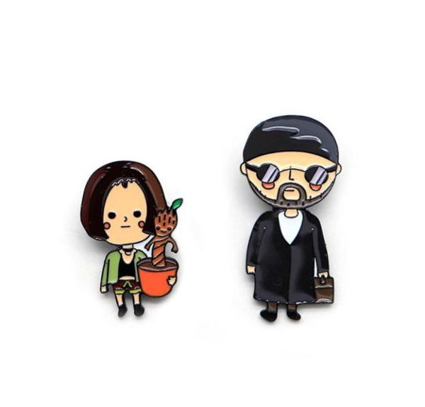 

leon and mathilda enamel pin for kids movie the professional brooches lapel pin hat bag pins women brooch couple badge a6888995505135811, Gray