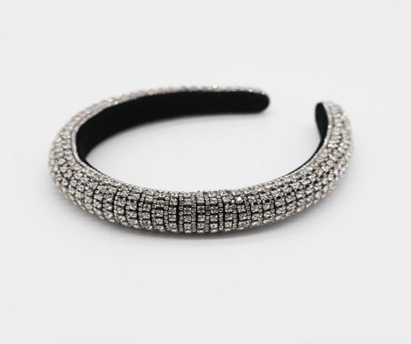 

whole baroque full crystal headbands hair bands for women lady shiny padded diamond headband hair hoop fashion party jewelry a7789316, Silver