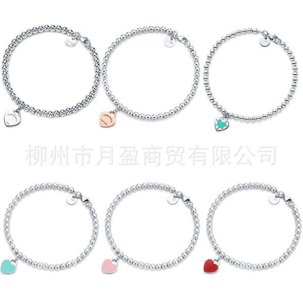 

original tiffay love bracelet tee family female 925 silver 18k gold plated ins design counter version buddha ball l64l, Black