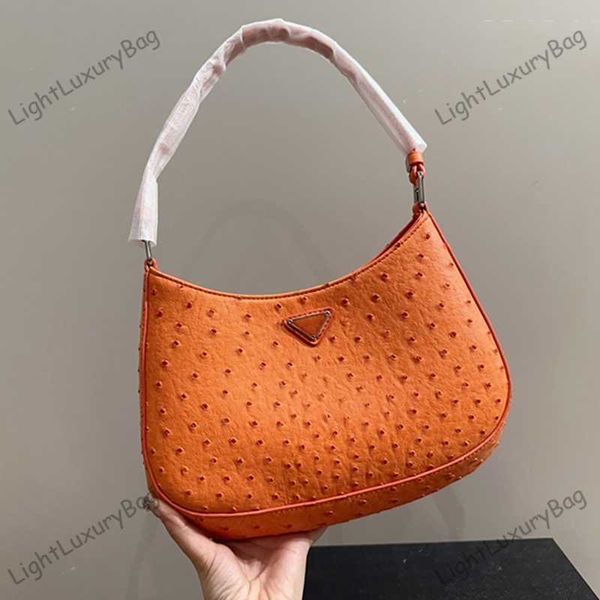 

classic ostrich-print underarm bag designer handbags crossbody for women shoulder bag purses 230807