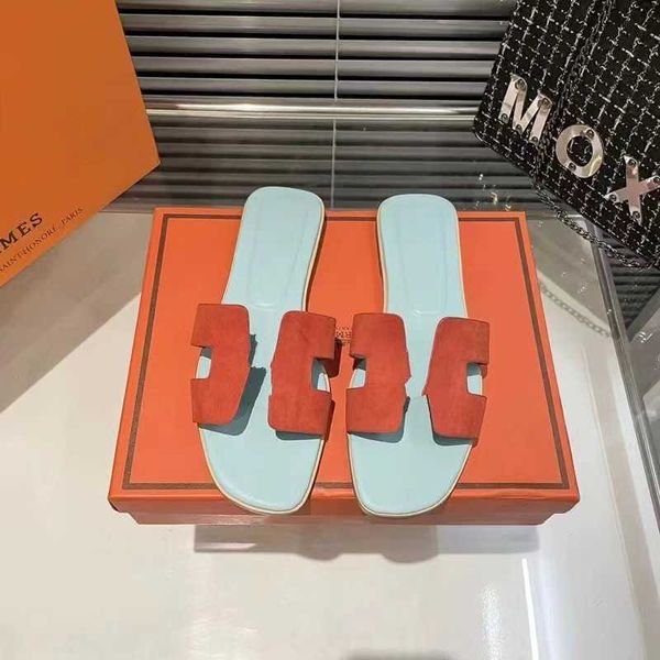 

designer beach slipper oran sandals slides 2023 summer high edition new h slippers women's british style cashmere fashion outwear goods