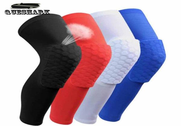 

1pcs breathable basketball football sports knee pads honeycomb knee brace leg sleeve calf compression knee support protection2832491, Black;gray