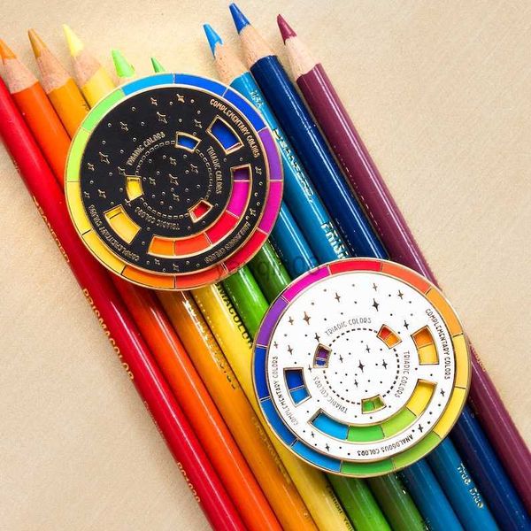 

pins brooches wheel enamel pin (black/ white) theory artist gift lapel pins for backpack hats boards rainbow gifts hkd230807, Gray