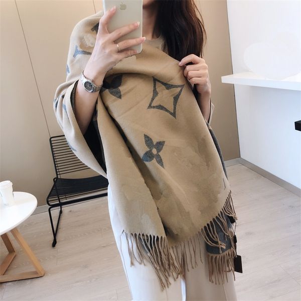 

stylish women cashmere scarf full letter printed scarves soft touch warm wraps with tags autumn winter long shawls001, Blue;gray