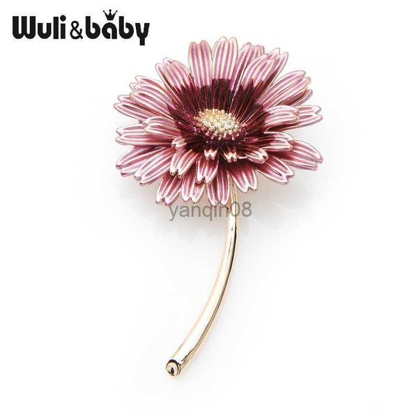 

pins brooches wuli baby enamel pink daisy trendy brooch flower pin for women and mom gift simple accessories 2019 hkd230807, Gray