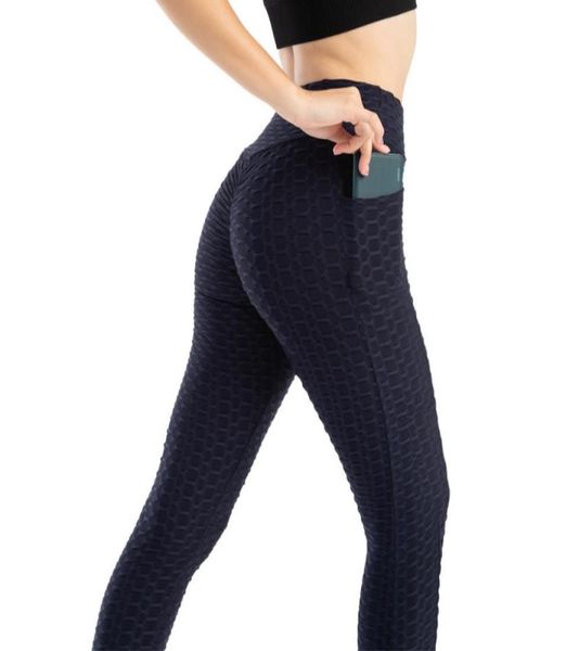 

2021 anti cellulite ruched butt pocket yoga leggings outfit lifting elastic peach hip booty tummy control pants high waist te6891189, White;red