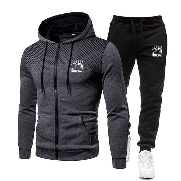

2023 men's tracksuits fashion women print tech fleece hoodie sweatshirts pants trouser suit clothes two-pieces luxury logo sets zipper, Gray
