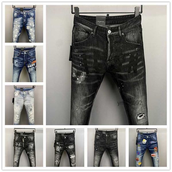 

2023 new arrivals d2 mens luxury purple designer denim jeans holes trousers dsquare jeans coolguy biker pants mens clothing 2#034, Blue
