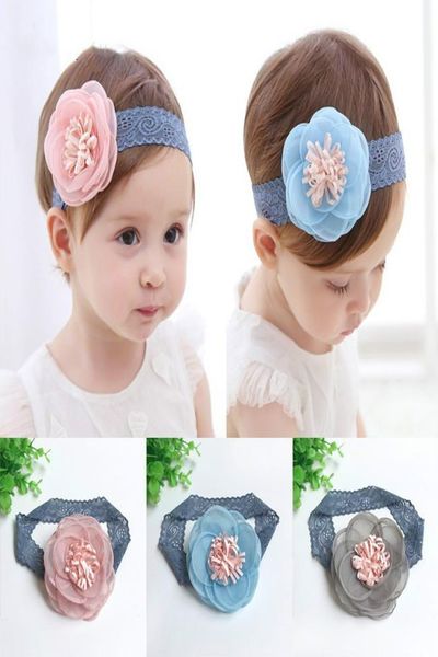 

big flowers baby girls cute lace flower headband children kids infant headwear hair accessories2981383, Slivery;white