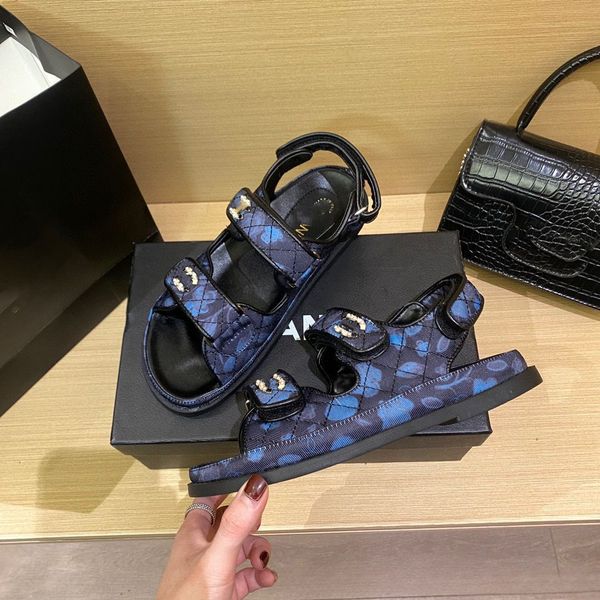 

designer women sandals designer sandals sandal slides crystal calf leather casual shoes quilted platform beach slipper 35-42 with box and sh, Black
