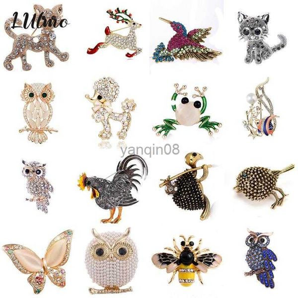 

pins brooches vintage women's men's owl cat zinc alloy trendy imitation rhinestone animal brooch badge christmas gifts accessories, Gray