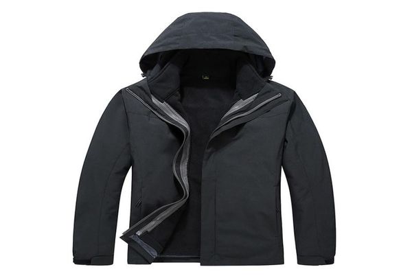 

men039s women039s outdoor waterproof windproof soft shell jacket keep warm removable twopiece 3in1 hiking camping jacket5572913, Blue;black