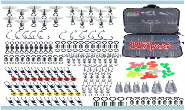 

sports outdoors177pcs crank hook snaps rolling swivel fishing connector luminous beads sinker tackle boxes aessories kit drop de2163140