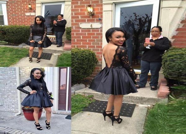 

black v backless party dresses jewel neck see through long sleeves little homecoming dresses satin above knee length mini cocktail6295515, Blue;pink