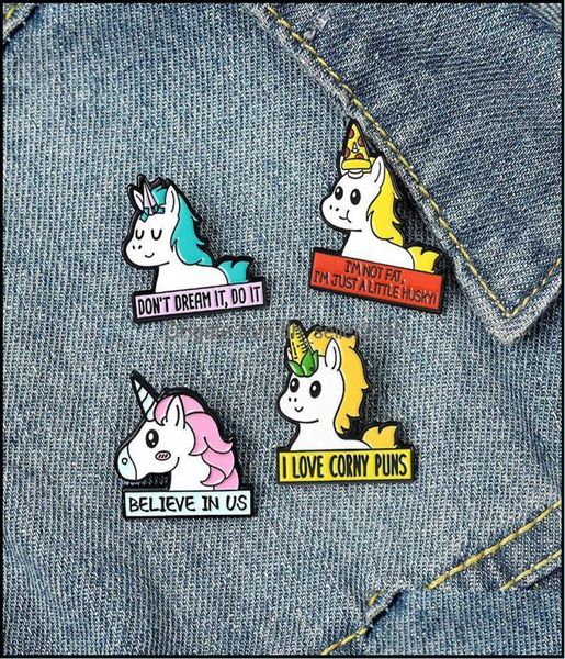 

pins brooches horse cartoon animal enamel brooches pin for women fashion dress coat shirt metal funny badges drop delivery 2021 je3035425, Gray