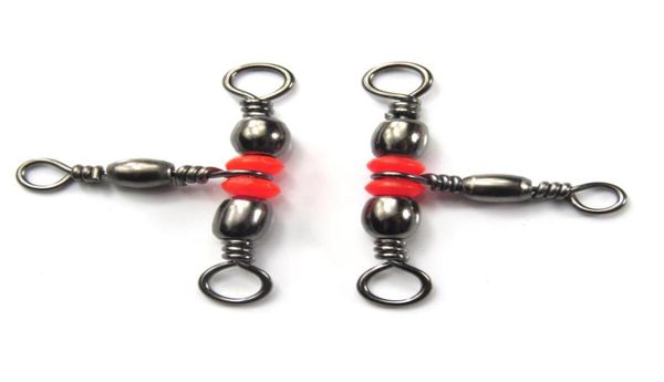 

200 pieces 3 way barrel swivel stainless barrel triple swivels bass fly fishing tackle carp fishing swivel snap9076306