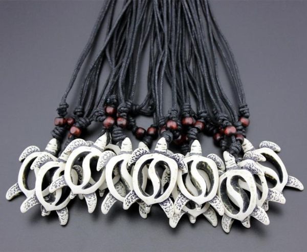 

fashion whole 12pcslot men women039s faux yak bone yin yang hawaiian honu turtle pendant surfing necklace christmas gift m6737984, Silver
