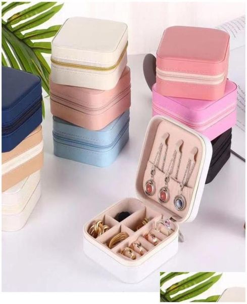 

jewelry boxes 2022 organizer display travel pujewelry case portable box storage earring holder gift drop delivery smtdw packaging 2900585, Black;white