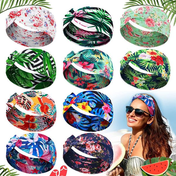 

hawaiian beach resort bohemian vintage knot sweat absorbing yoga running sports headband dh-rl064