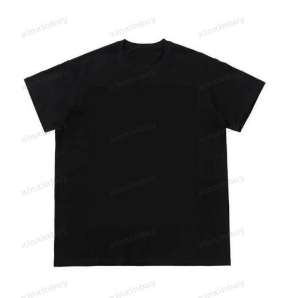 

2023 men plus tees designer t shirts letter print short sleeve crew neck streetwear black white xinxinbuy xs-3xl, Black;brown