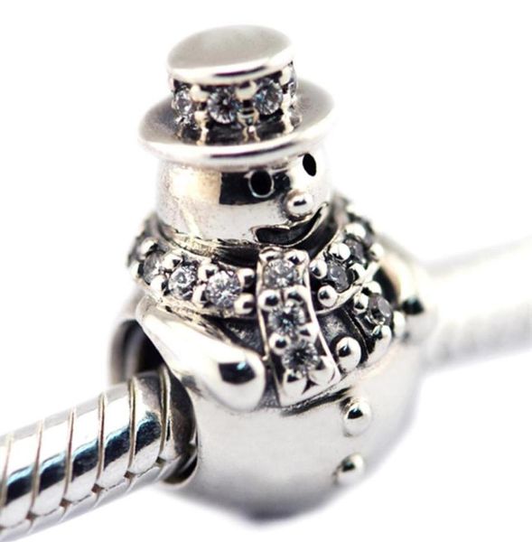 

2016 snowman charm 100% 925 sterling silver beads fit charms bracelet authentic diy fashion jewelry220b4184220, Black