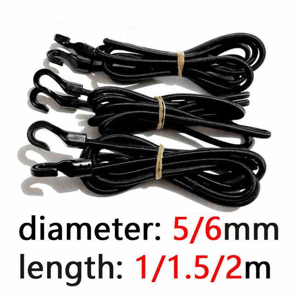

ropes towing bars car luggage tent boat canoe bikes rope tie 1m/1.5m/2m heavy duty elastic bungee cord strap stretch plastic hook r230807