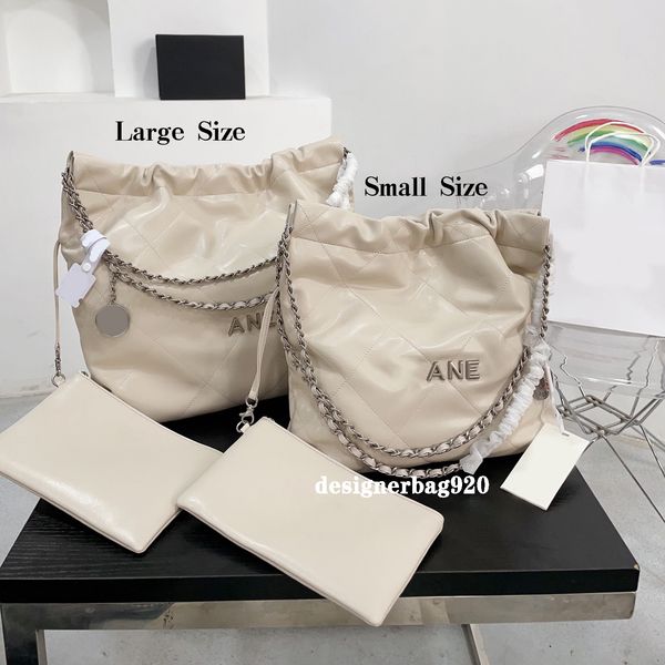 

designer shopping bags cc letter bucket bag genuine leather drawstring handbag gold or silver chain black shoulder bag fashion designers tot