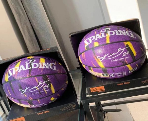 

spalding 24k black mamba merch basketball ball purple camouflage marble commemorative edition pu wear resistant size 73109442